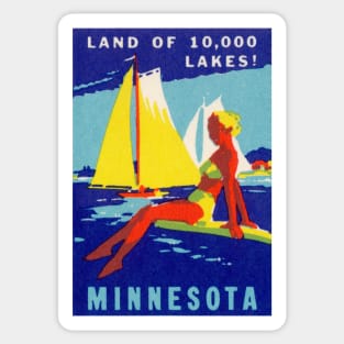 1940 Minnesota, Land of 10,000 Lakes Sticker